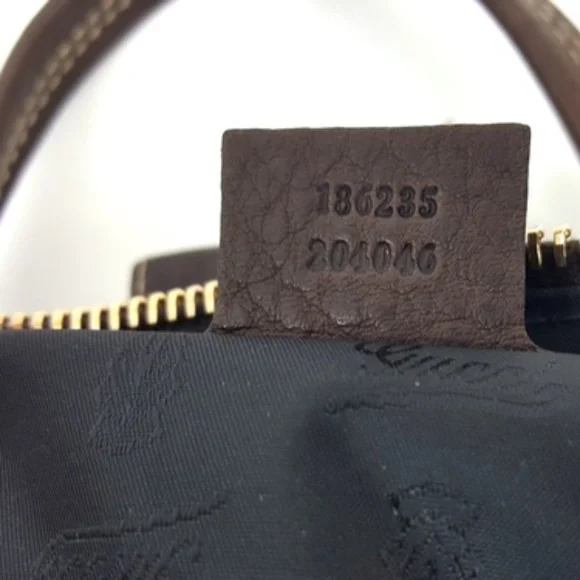 Gucci Aviatrix Boston Black Suede Brown Leather Satchel Bag Handbag - Picture 10 of 10